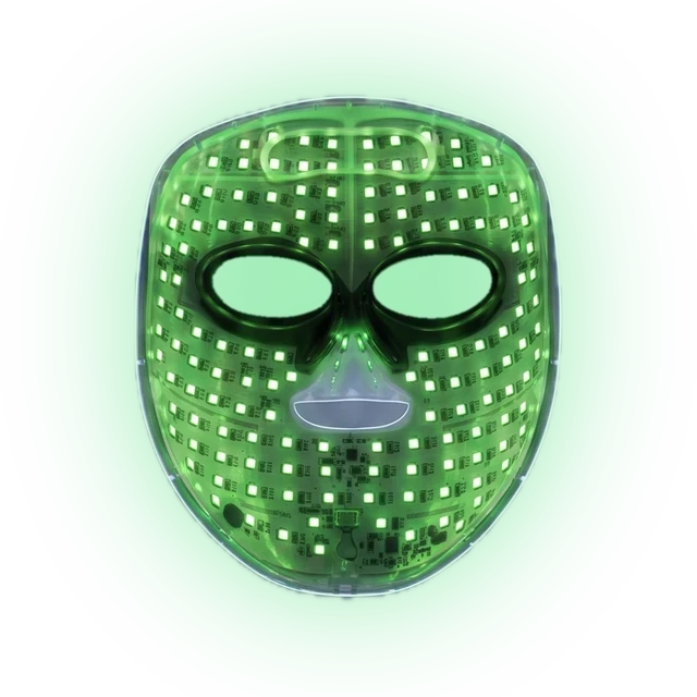 Inside of the aura mask, green programme on