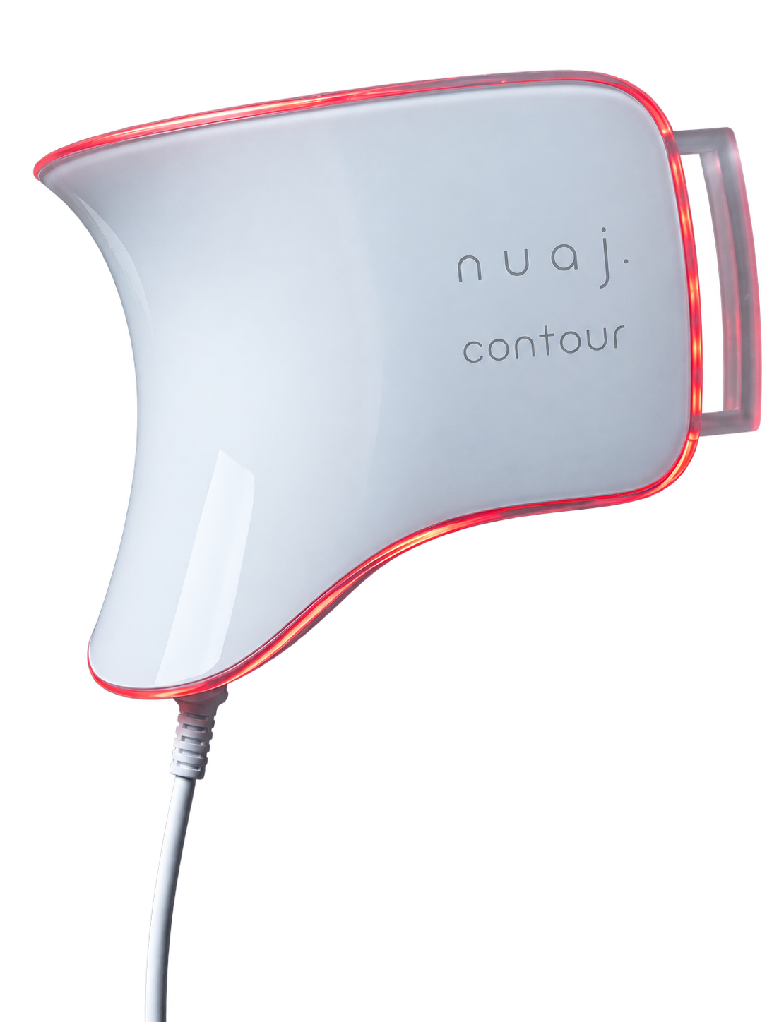 Masque LED nuaj. contour, gravure latérale et bord lumineux rouge